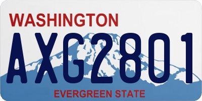 WA license plate AXG2801