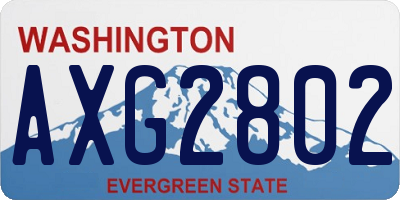 WA license plate AXG2802
