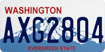 WA license plate AXG2804