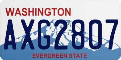 WA license plate AXG2807