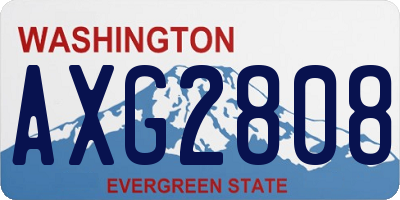 WA license plate AXG2808