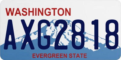 WA license plate AXG2818