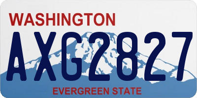 WA license plate AXG2827