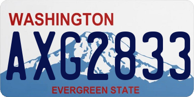 WA license plate AXG2833