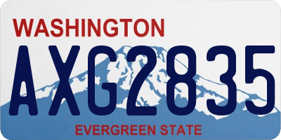 WA license plate AXG2835