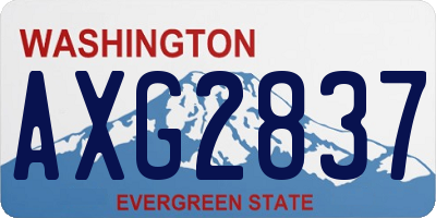 WA license plate AXG2837