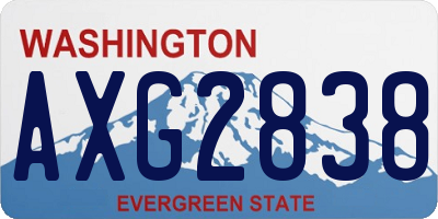 WA license plate AXG2838