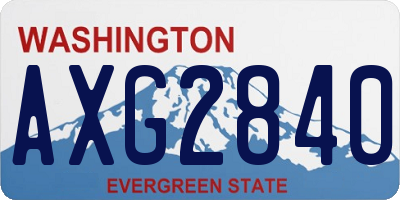 WA license plate AXG2840
