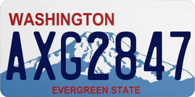 WA license plate AXG2847