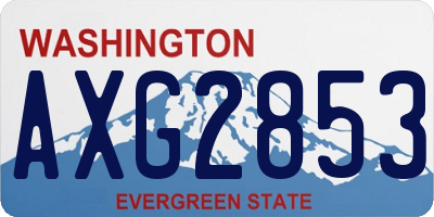 WA license plate AXG2853