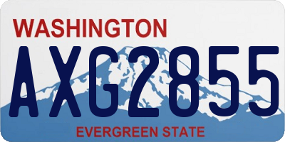WA license plate AXG2855