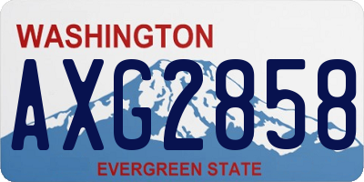 WA license plate AXG2858