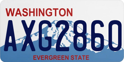 WA license plate AXG2860