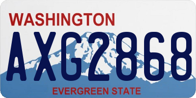 WA license plate AXG2868