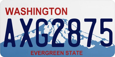 WA license plate AXG2875