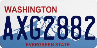 WA license plate AXG2882