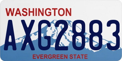 WA license plate AXG2883