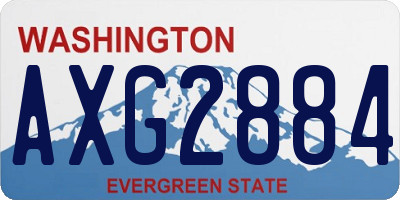 WA license plate AXG2884