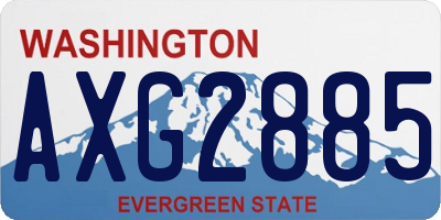 WA license plate AXG2885