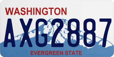 WA license plate AXG2887