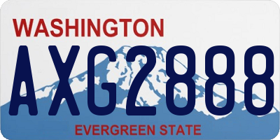 WA license plate AXG2888