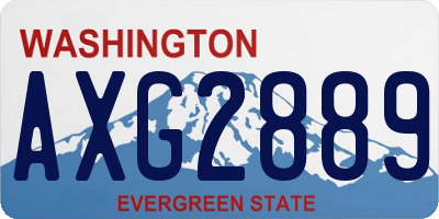 WA license plate AXG2889
