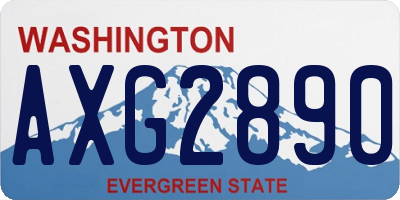 WA license plate AXG2890