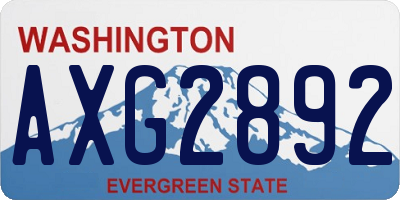 WA license plate AXG2892