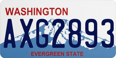 WA license plate AXG2893