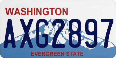WA license plate AXG2897