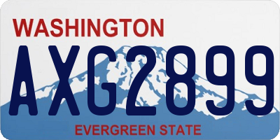 WA license plate AXG2899