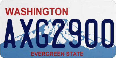 WA license plate AXG2900