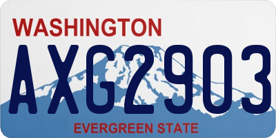 WA license plate AXG2903