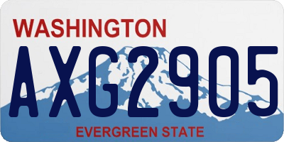 WA license plate AXG2905
