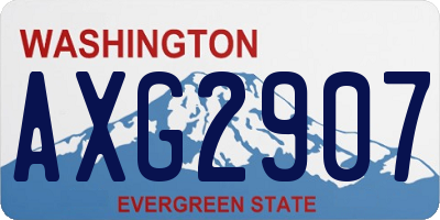 WA license plate AXG2907