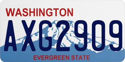WA license plate AXG2909
