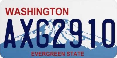 WA license plate AXG2910