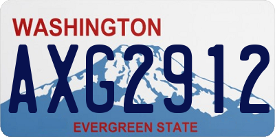 WA license plate AXG2912