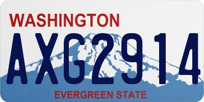 WA license plate AXG2914