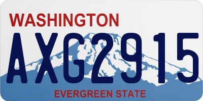 WA license plate AXG2915