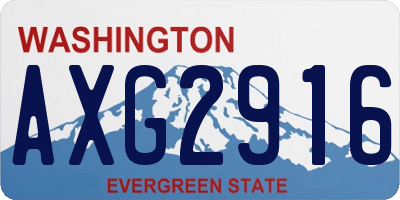 WA license plate AXG2916