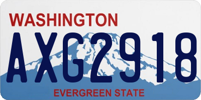 WA license plate AXG2918