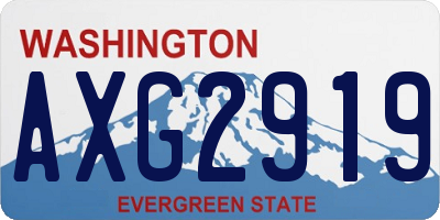 WA license plate AXG2919