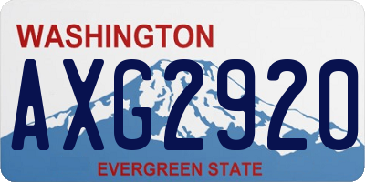 WA license plate AXG2920