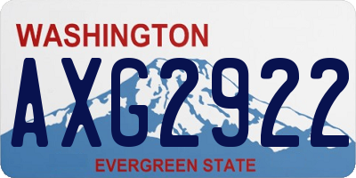WA license plate AXG2922