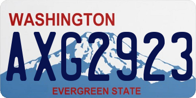 WA license plate AXG2923