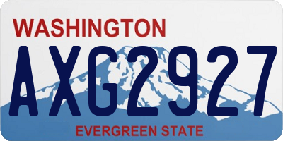 WA license plate AXG2927