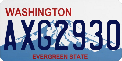 WA license plate AXG2930