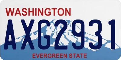 WA license plate AXG2931