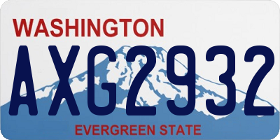 WA license plate AXG2932